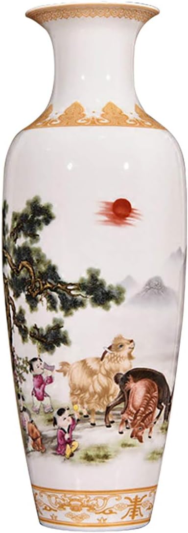 Classic Antique White Clay Ceramic Vases, from Jingdezhen Flower Bird Painting