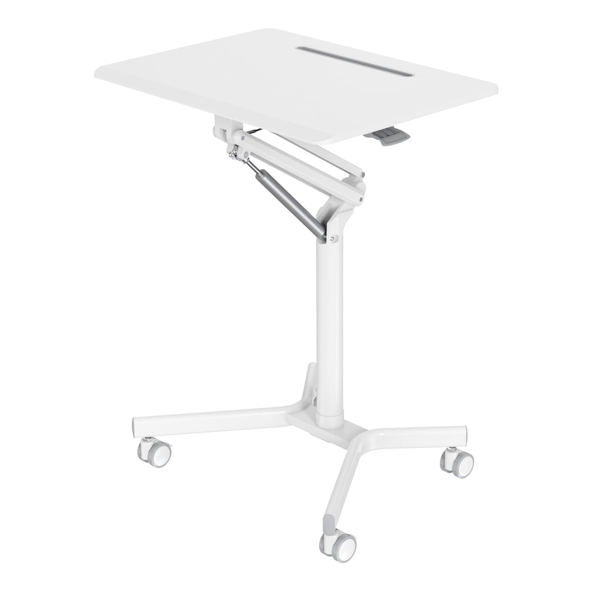 28"W Mobile Sit-to-Stand Compact Desk/Laptop Cart Workstation