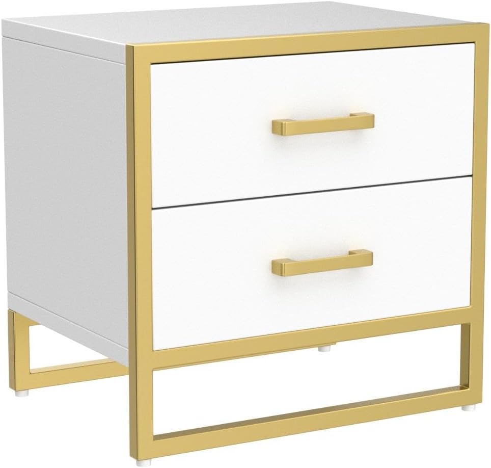 Nightstand with 2 Drawers, Small End Side Table with Storage, Modern Bedside Bed Table