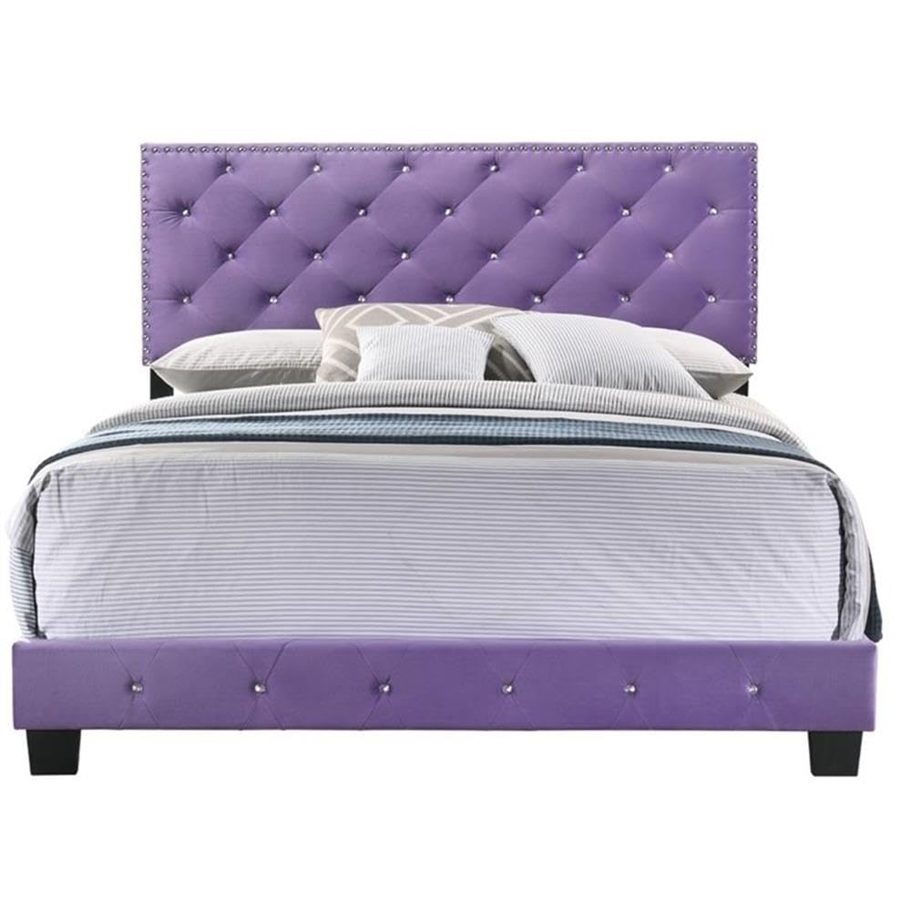 Glory Furniture Full Size Bed with Headboard, Footboard in Velvet