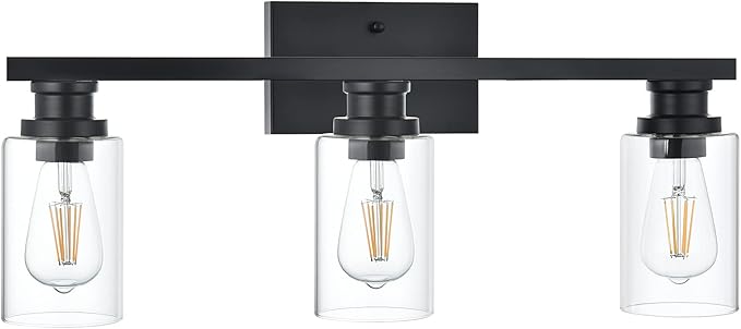 6 Light Classic Bathroom Vanity Lighting Fixture,Matte Black Indoor Metal Wall Mount Light