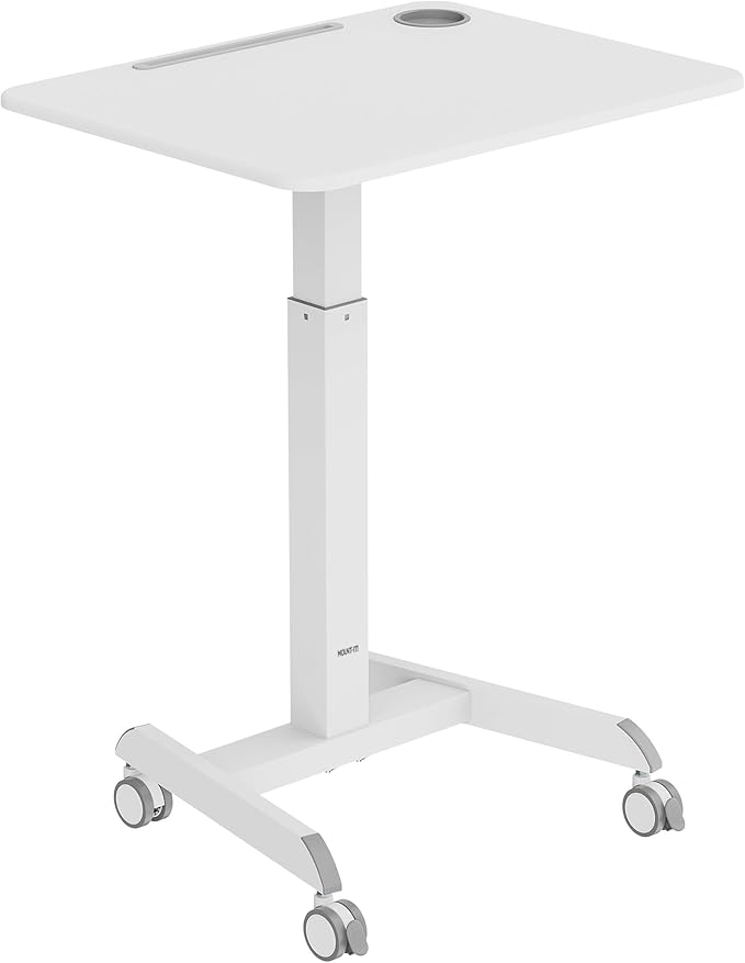 Mobile Laptop Desk Cart | Adjustable Rolling Laptop Stand with 28.5" x 22" Tabletop