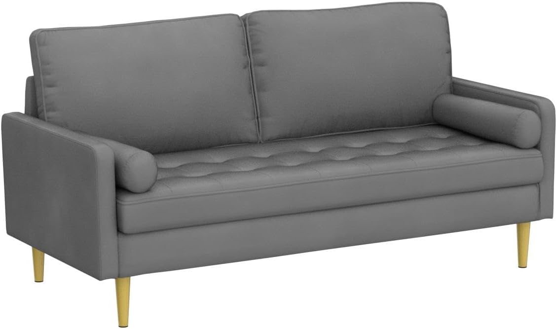 Velvet Loveseat Sofa, 66.9'' Mid Century Modern Small Love Seats