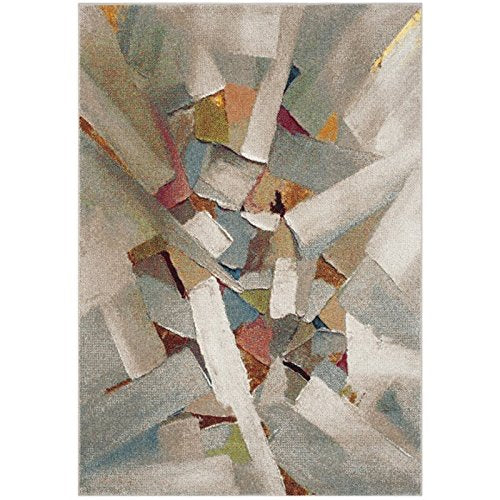 Porcello Collection Area Rug - 8' x 10', Grey & Multi, Modern Abstract Design