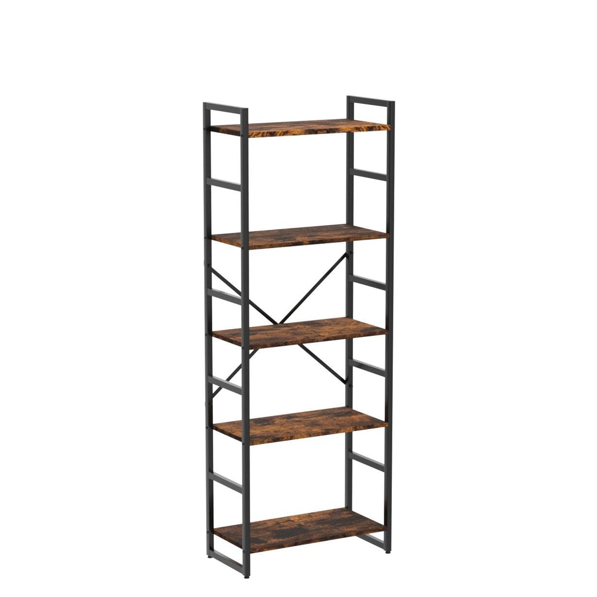 Bookshelf, 5 Tier Bookshelf, Tall Bookcase Shelf for CDs/Movies/Books, Home Office