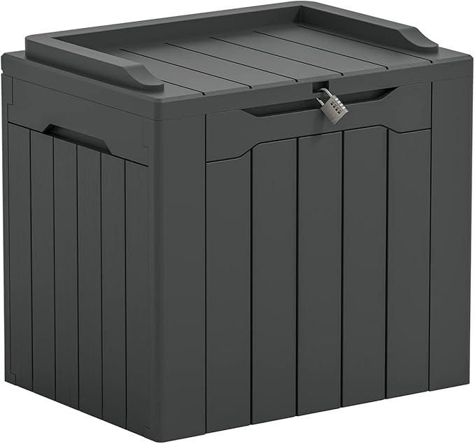 31 Gallon Resin Deck Box Large Outdoor Storage for Patio Furniture