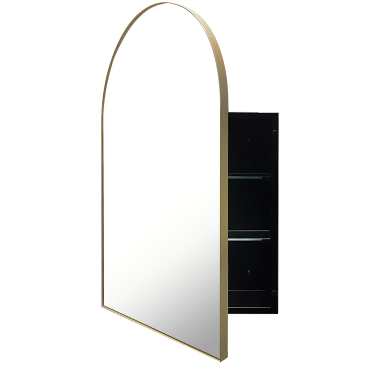 Arched Medicine Cabinet with Mirror,Surface Mounted Farmhouse Bathroom Medicine