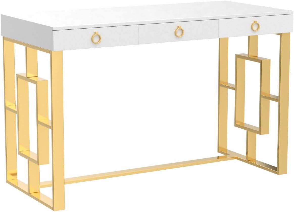 Brooke Mid-Century Modern Glossy Home Office Desk