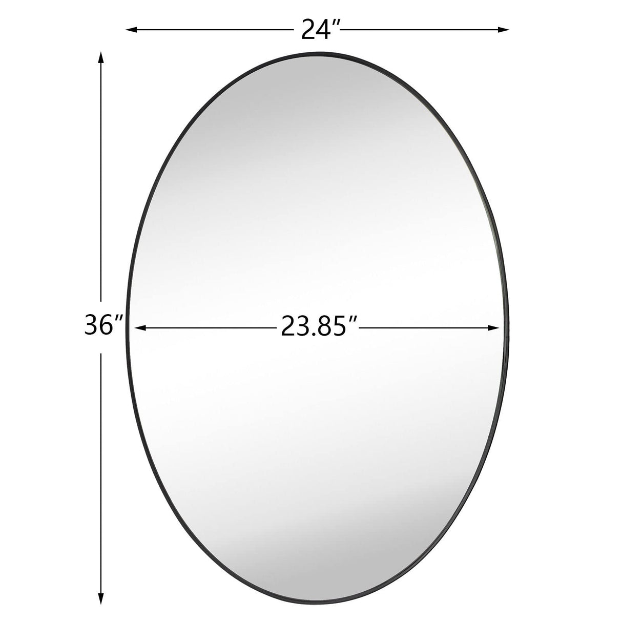 Bathroom Mirror Matte Black Metal Framed Vanity Mirror