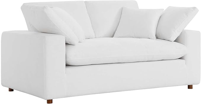 859-GRY Commix Down Filled Overstuffed Loveseat, Gray
