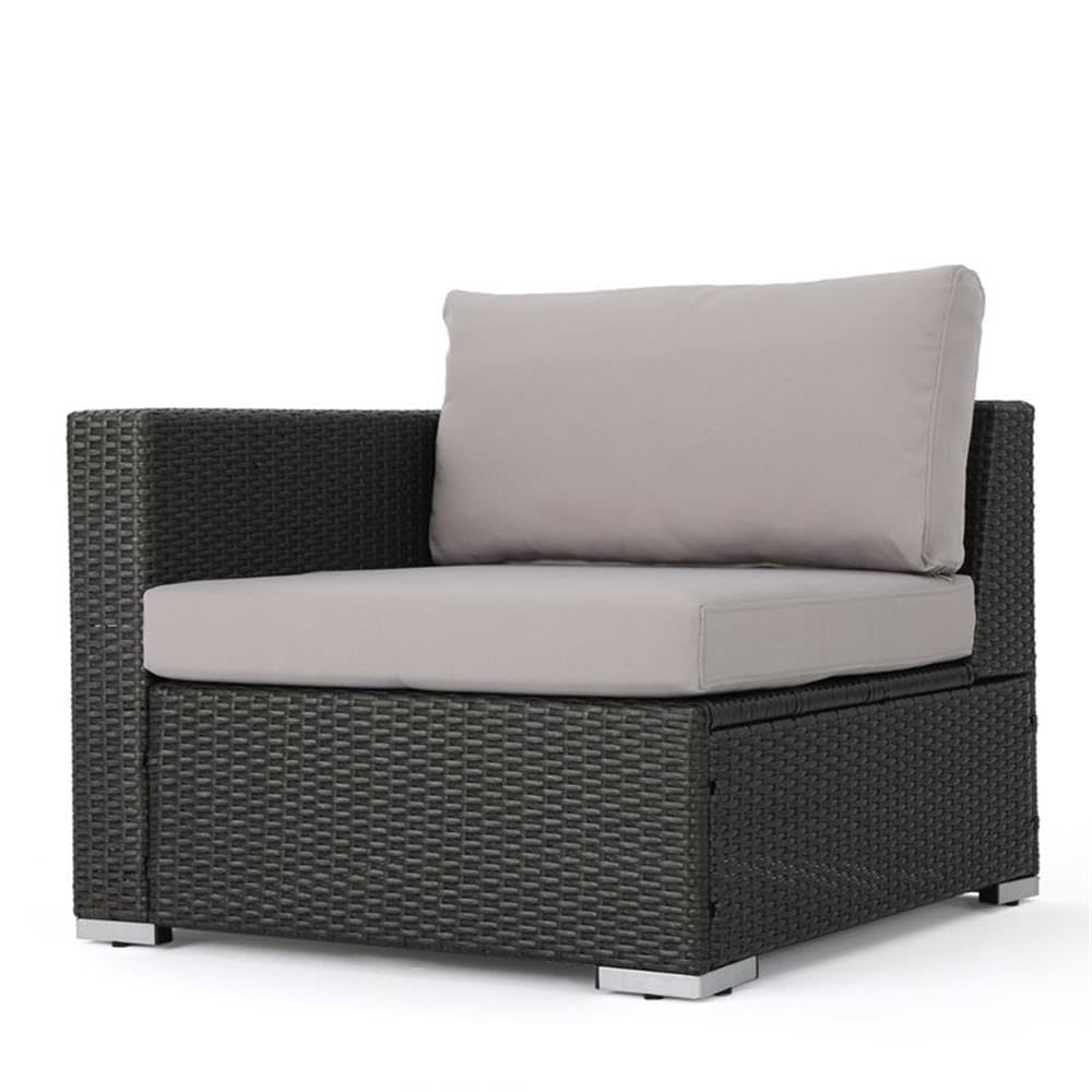 Santa Rosa 6-Seater Wicker Sectional Sofa with Aluminum Frame/Silver Cushion