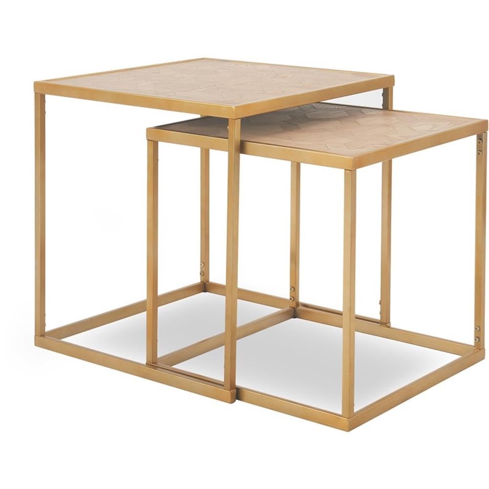 Friedman Nesting Accent Tables Set of 2 Gold