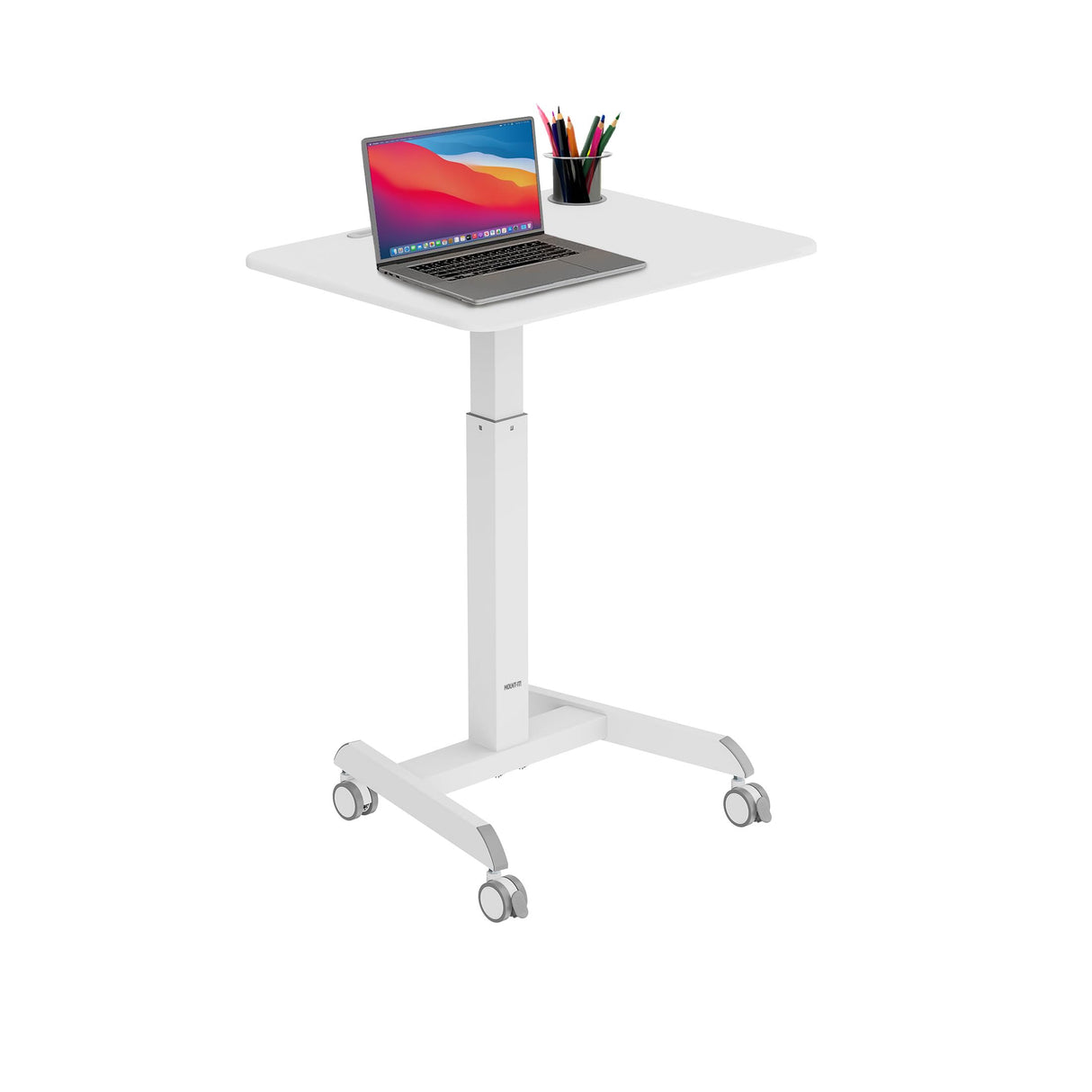 Mobile Laptop Desk Cart | Adjustable Rolling Laptop Stand with 28.5" x 22" Tabletop