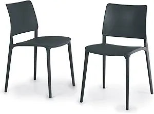 Maiori Modern Stacking Plastic/Resin Patio Dining Side Chair Indoor/Outdoor