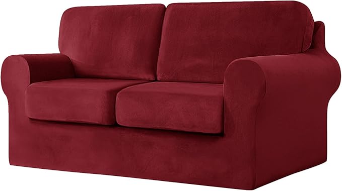 5 Piece Ektorp Loveseat Cover Stretch, for 1 Base Cover, 2 Seat Cushion Covers and 2