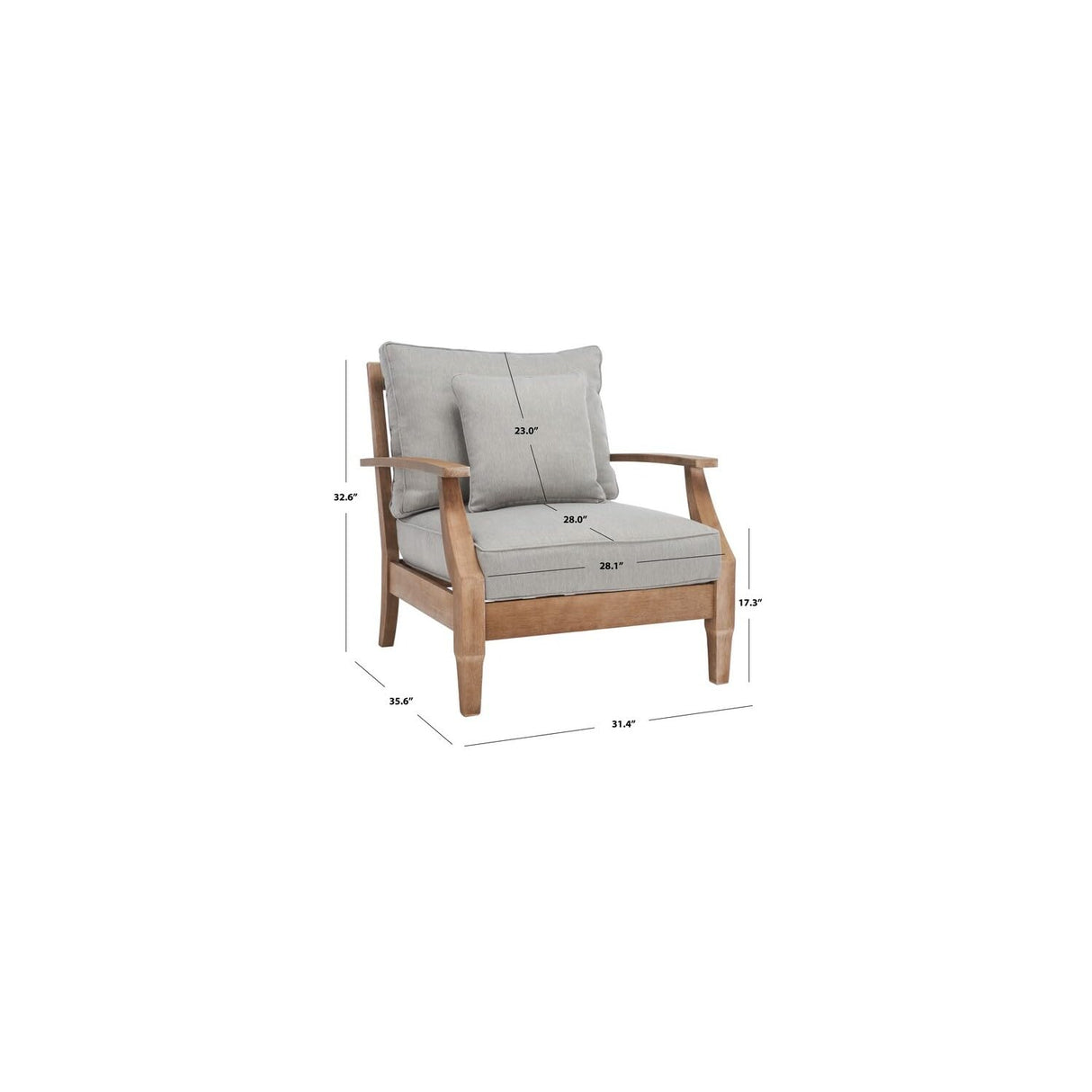 Outdoor Couture Collection CPT1011 Armchair, Natural/Grey