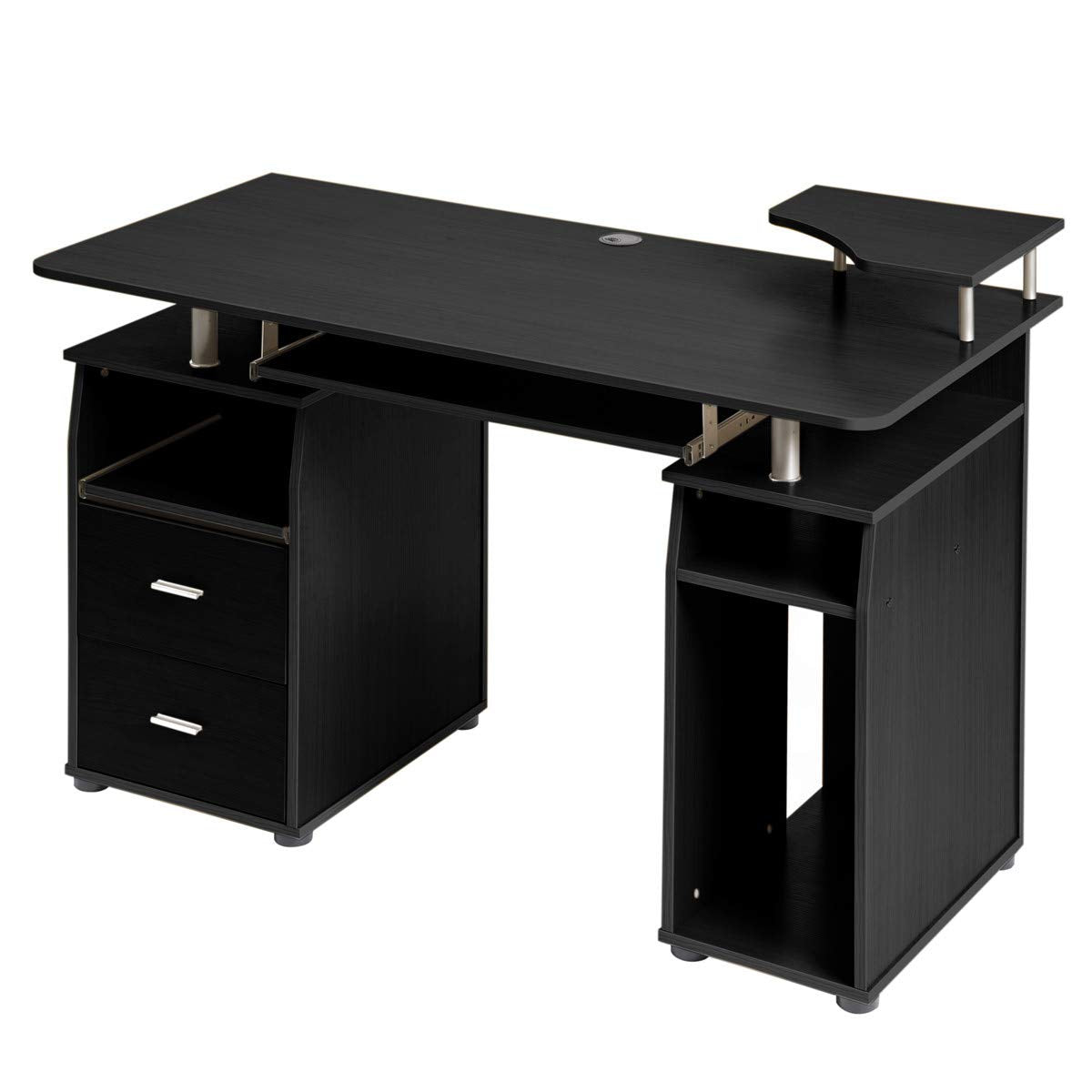 Office Computer Desk - Multi-Functional Writing Study Table Desk with Elevated Shelf,