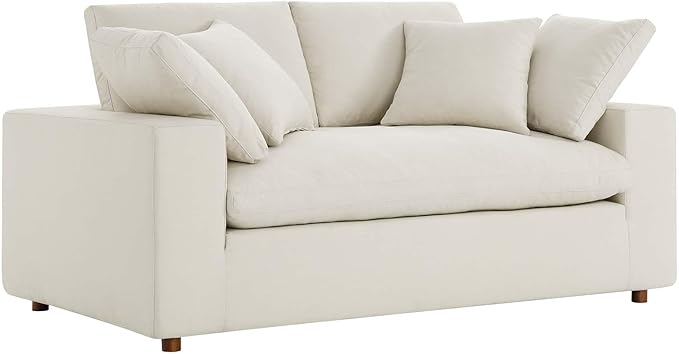 859-GRY Commix Down Filled Overstuffed Loveseat, Gray