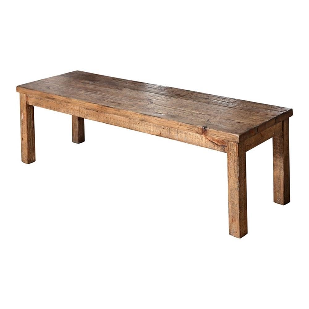America Farmhouse Liston Wood Dining Bench in Rustic Brown Pine
