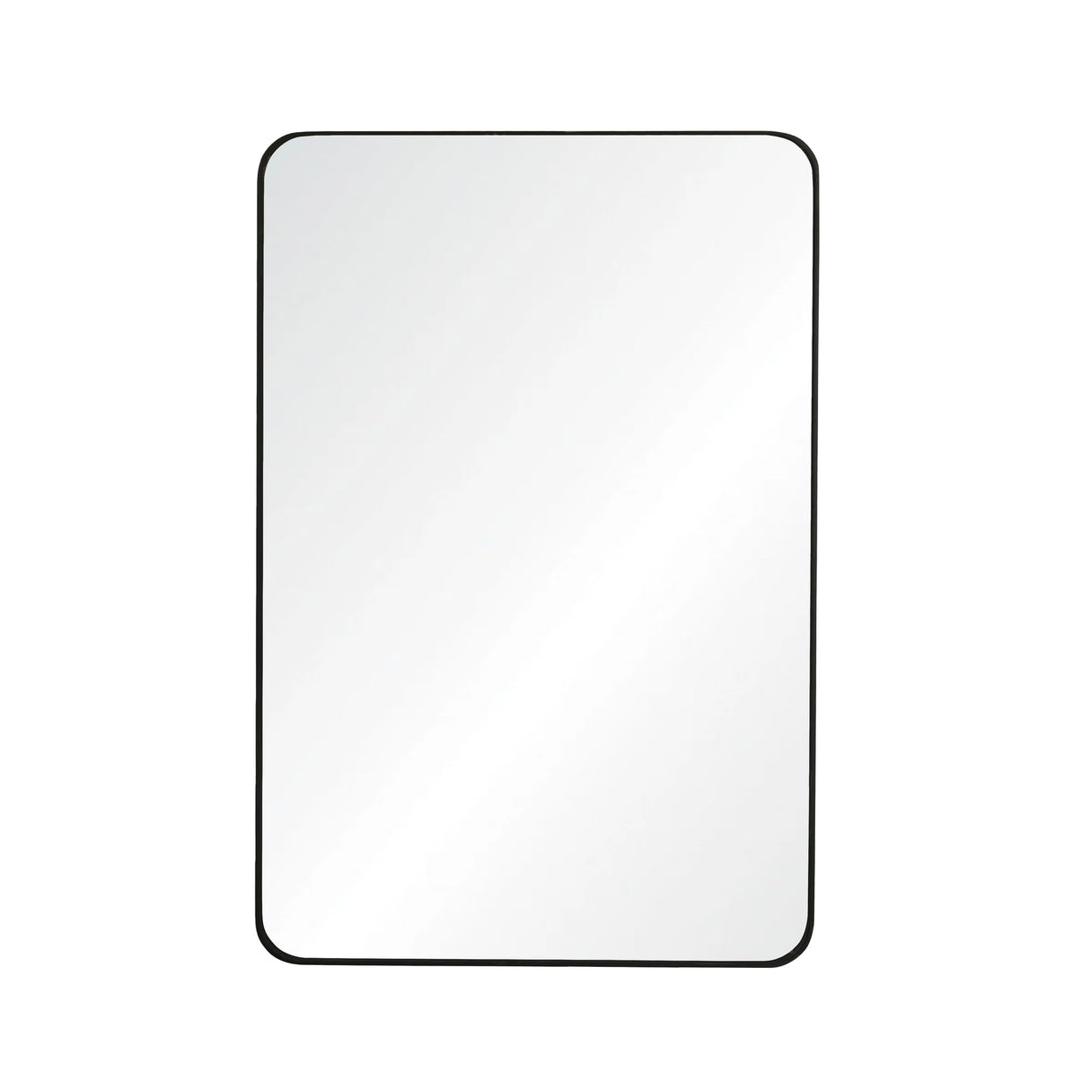 Black Framed Mirror for Bathroom, Rounded Rectangle Mirrors