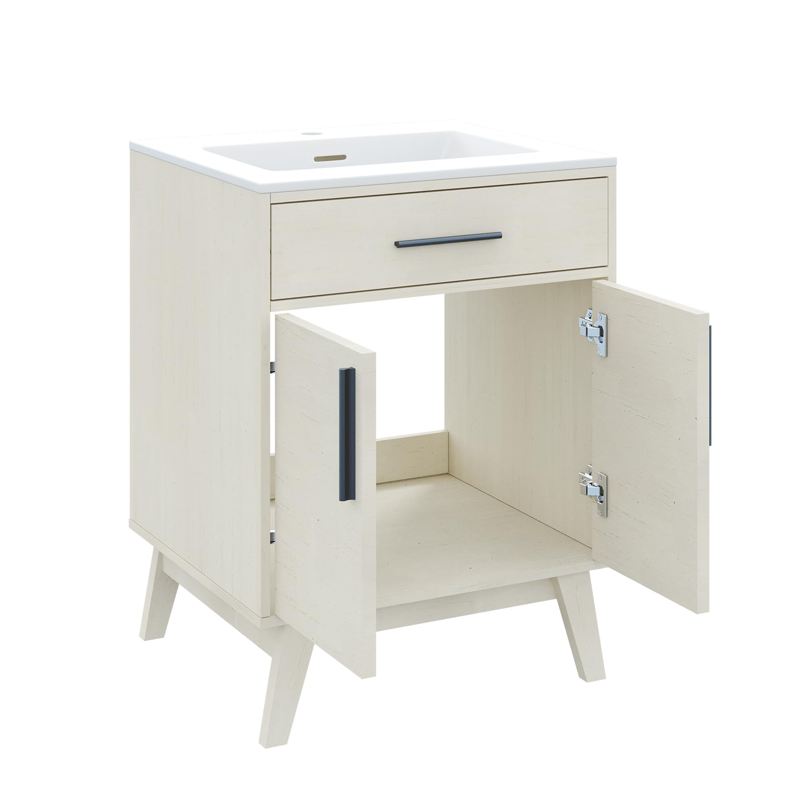 24.5" Bathroom Vanity with Sink Combo, Mid-Century Modern Small Single Bathroom