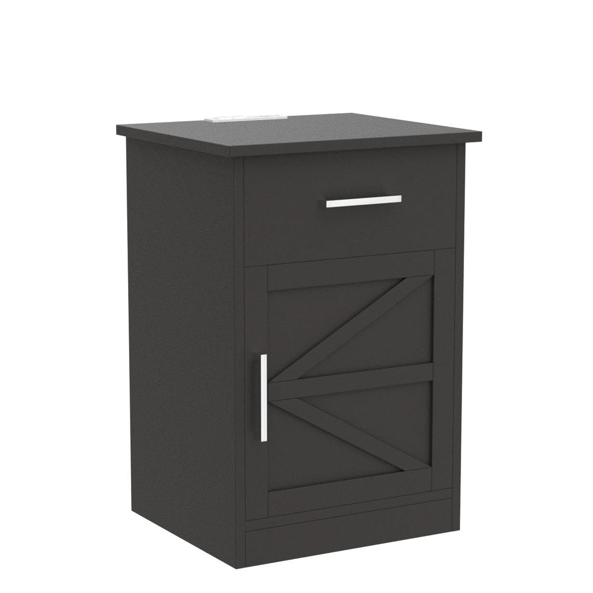 Set of 2 Nightstand with Charging Station and USB Ports & Power Outlets, Side Table