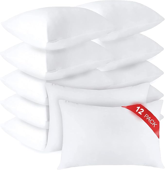 Queen Size 12 Pack Pillow Inserts, Pillows for Sleeping 12 Pack