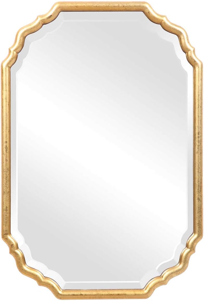 Moss + Fig Dorado Metallic Gold Leaf Mirror | Oval Wall Mirror Finished in Metallic