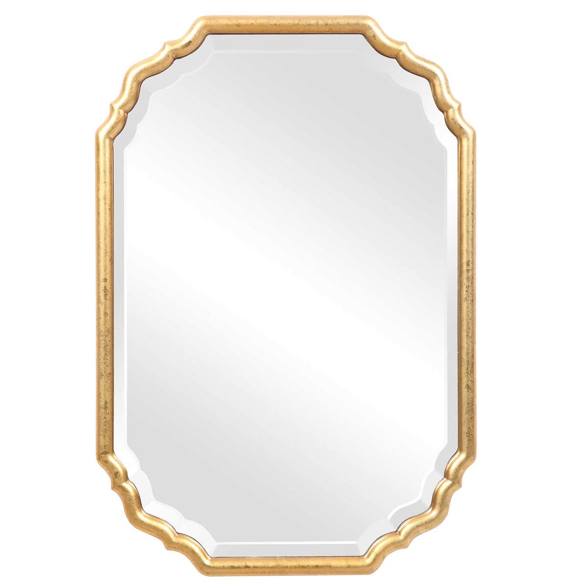 Moss + Fig Dorado Metallic Gold Leaf Mirror | Oval Wall Mirror Finished in Metallic