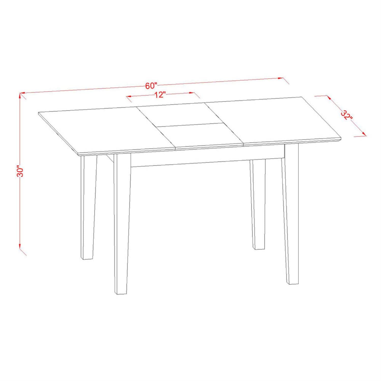 PSDU5-MAH-LC 5 Piece Dining Set Includes a Rectangle Dining Room Table with Butterfly