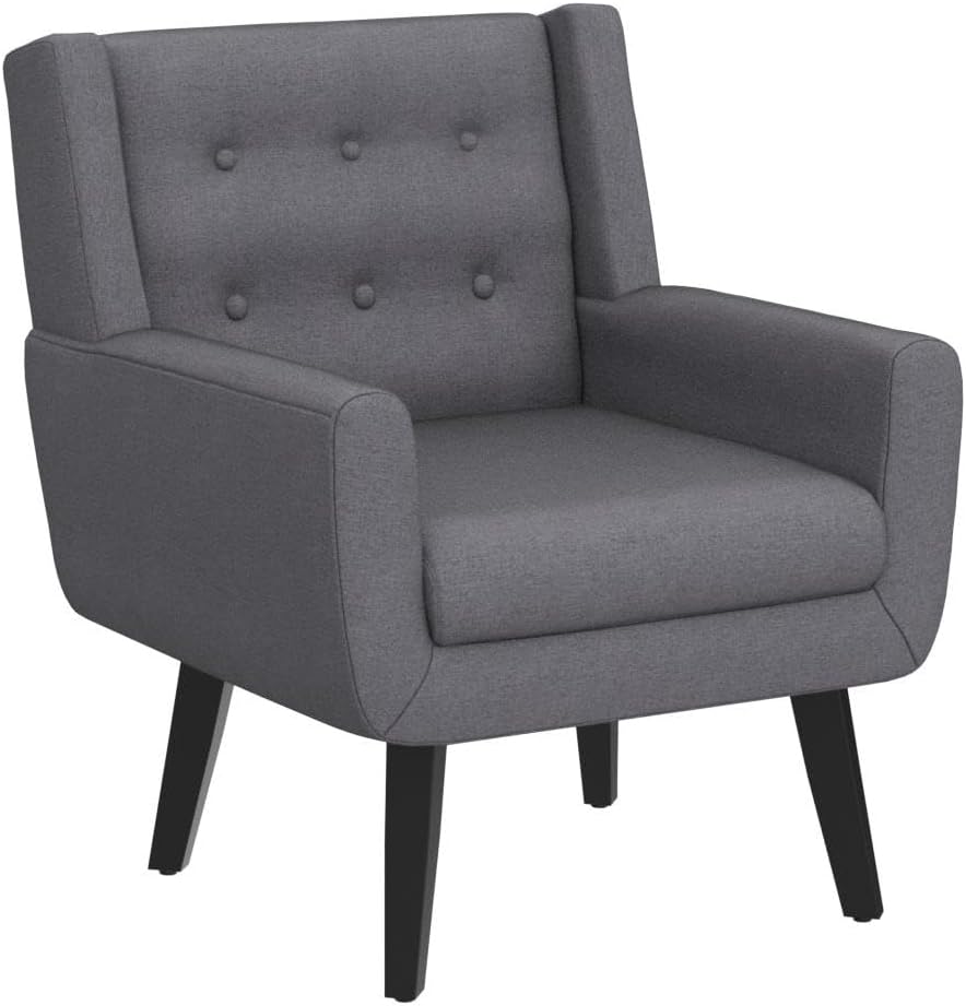 Set of 2 Morden Accent Chair, Mid-Century Modern Upholstered Sofa Chair with Rubber