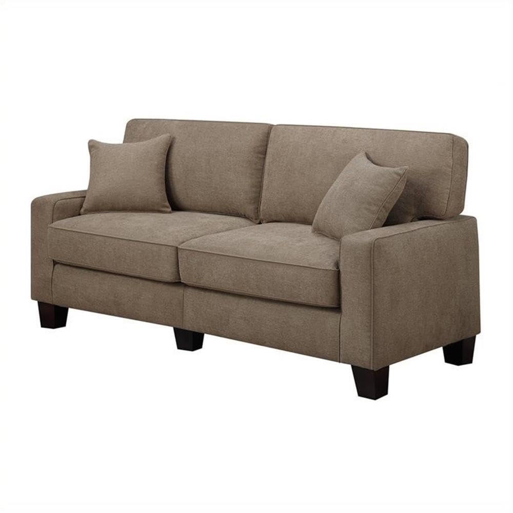 Contemporary Fabric Upholstered Sofa in Fawn Tan