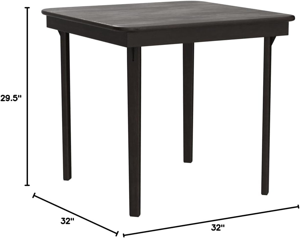 Stakmore Straight Edge Solid Wood Folding Card Table, Folds to Deep 3.38 Inches for Easy Storage,