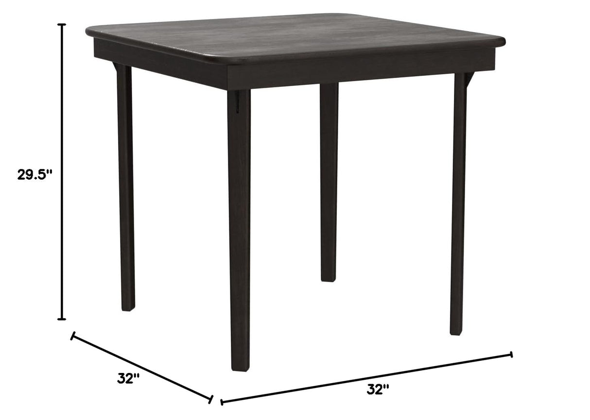 Stakmore Straight Edge Solid Wood Folding Card Table, Folds to Deep 3.38 Inches for Easy Storage,