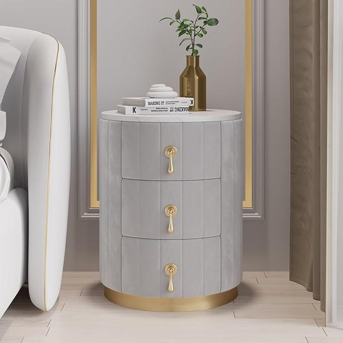Modern Nightstand Round Bedside Table