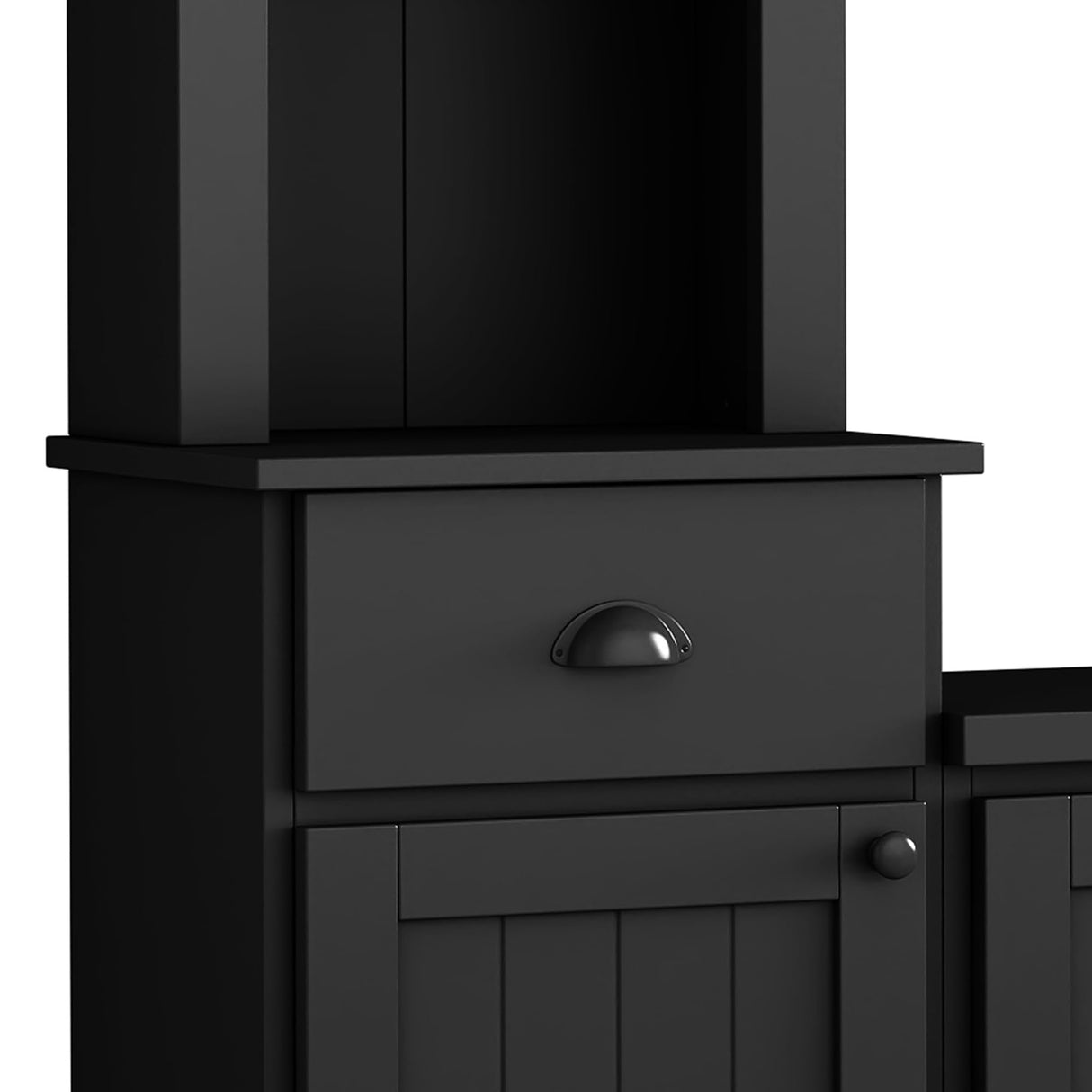 Modern TV Stand Entertainment Center for 75" TVs - Black