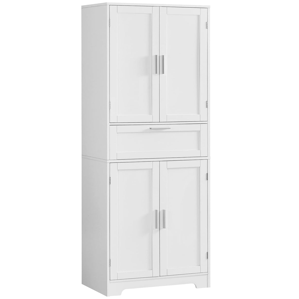 H Tall Storage Cabinet, Pantry Cabinet with 1 Large Drawer & 2 Adjustable Shelves,Tall Cabinet, Freestanding Cupboard