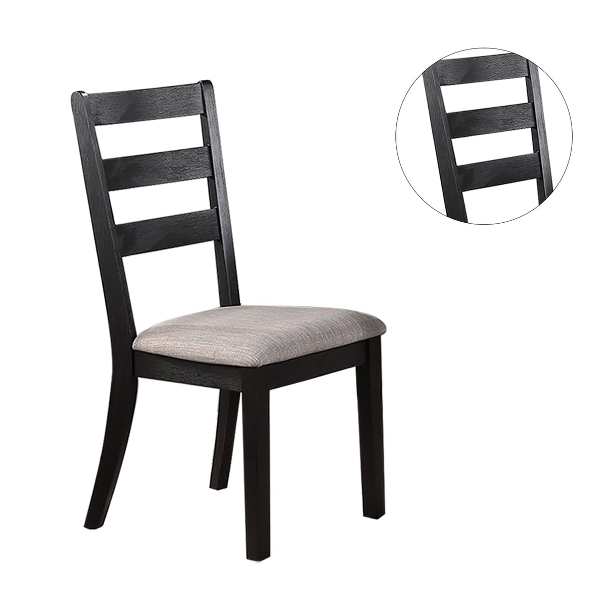Dining Set with Four Chairs, Black and Grey