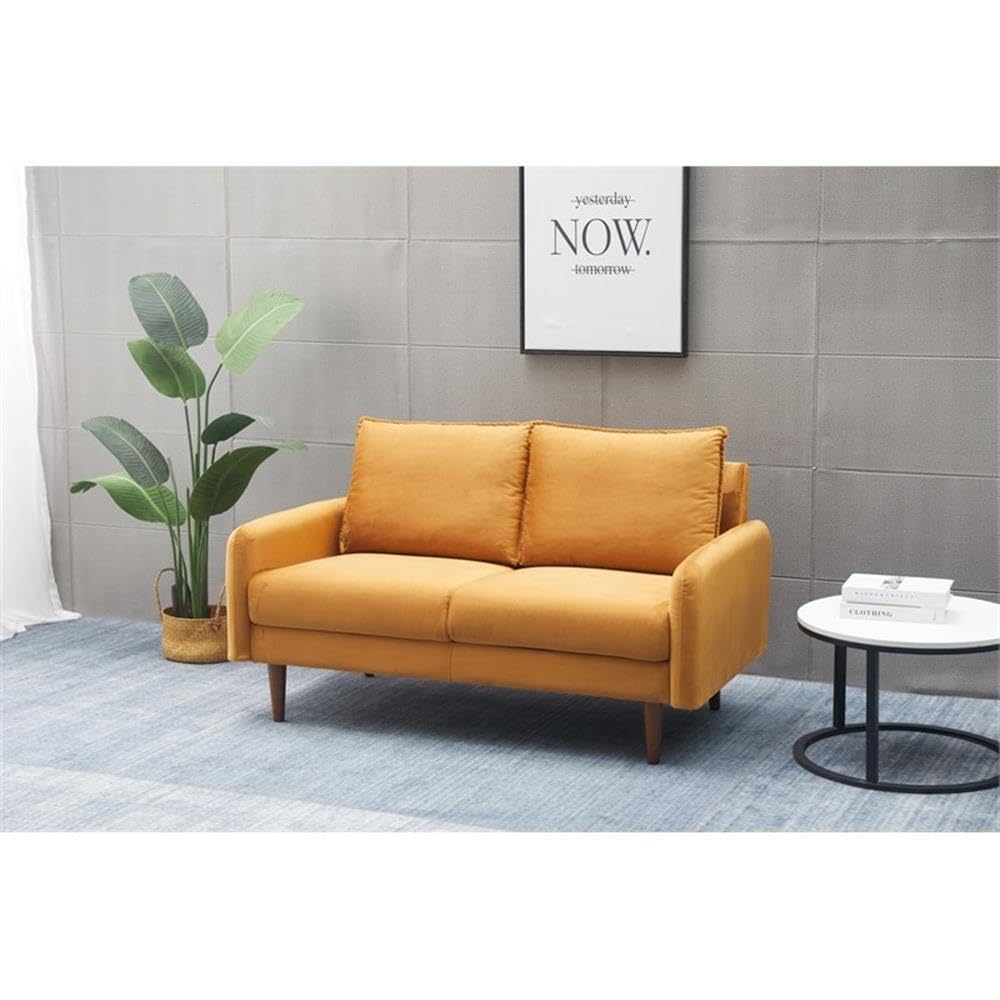 Hambrok Velvet Living Room Loveseat in Ginger
