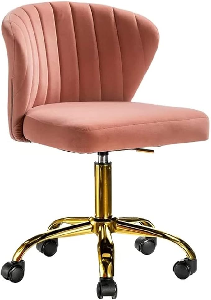 Comfy Home Office Velvet Task Chair,Cushioned Channel-Tufted Seat & Contoured Back|Ergonomic Desk Reclining