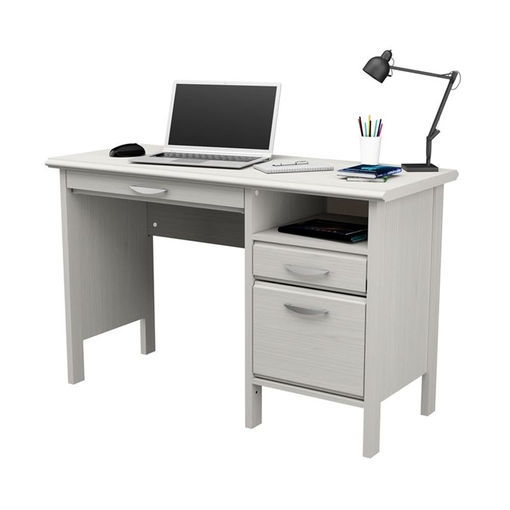 2-Drawer Computer Desk with Keyboard Tray, Washed Oak