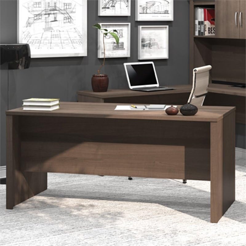 Modern Contemporary U-Shaped Wood Computer Desk with Hutch