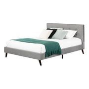 Fusion Padded Upholstered Platform Bed and Headboard-Full-Medium Gray