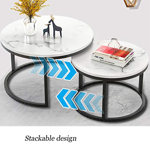 Simple Stackable Coffee Table,Living Room Round Nesting Tables