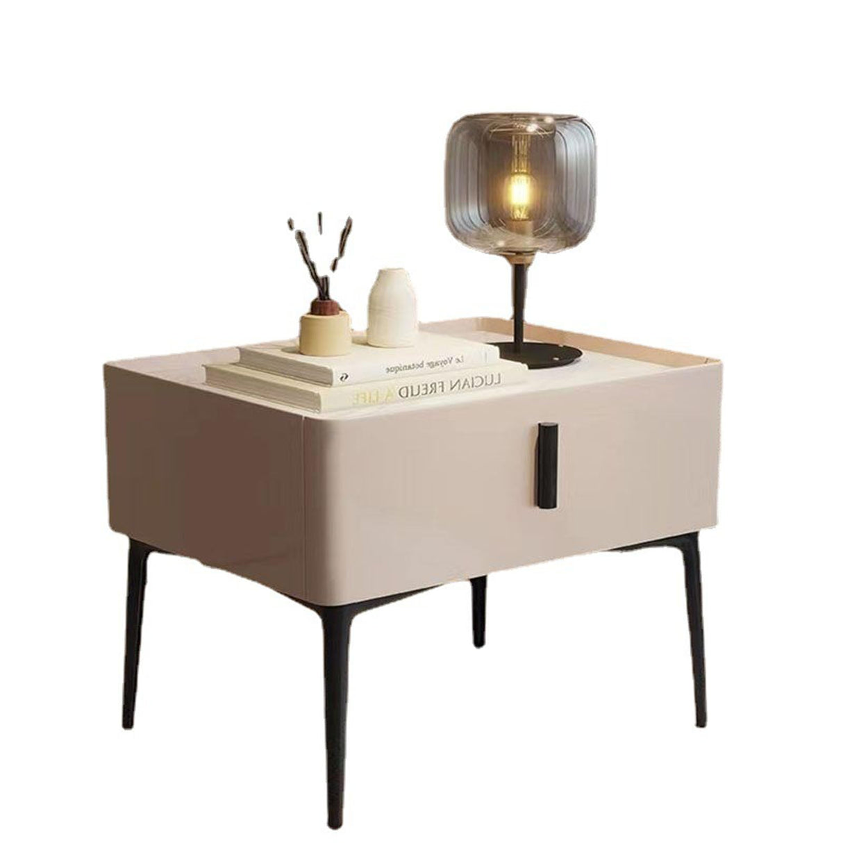 Wood Bedside Table, Retro Simple Bedside Table