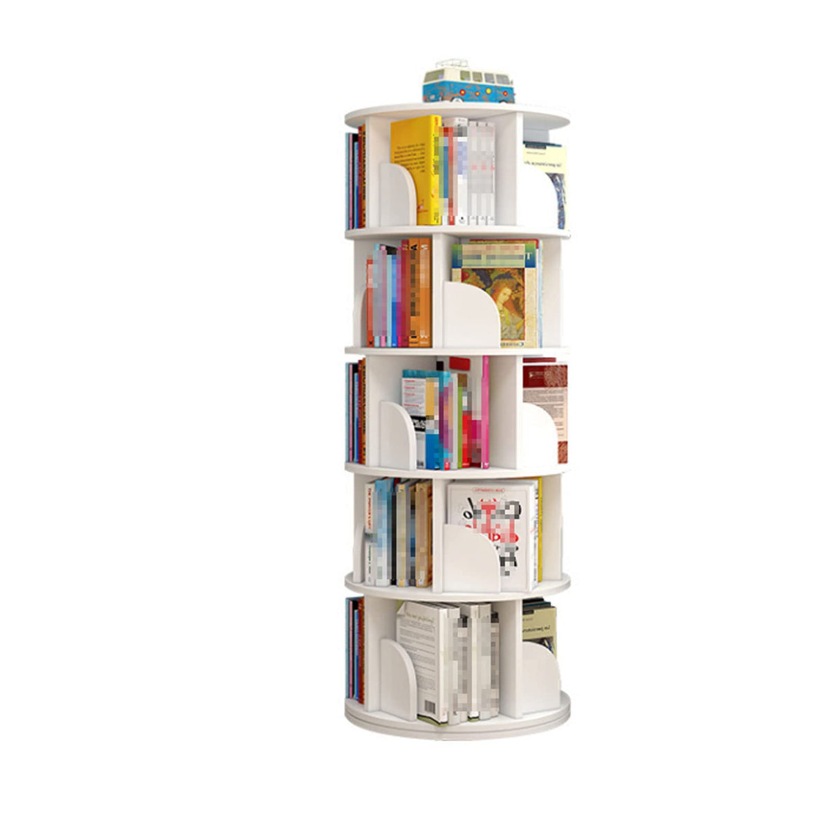 Librero 360° Rotating Display Bookshelf Creative Round Spinning Bookcase Floor Standing Shelves