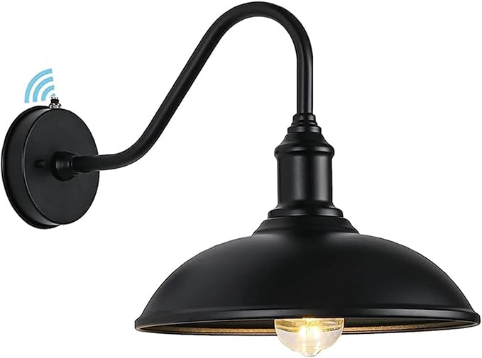 Outdoor Barn Light - 18 Inch Dusk to Dawn Large Exterior Fixture with Extended Arm Gooseneck Light