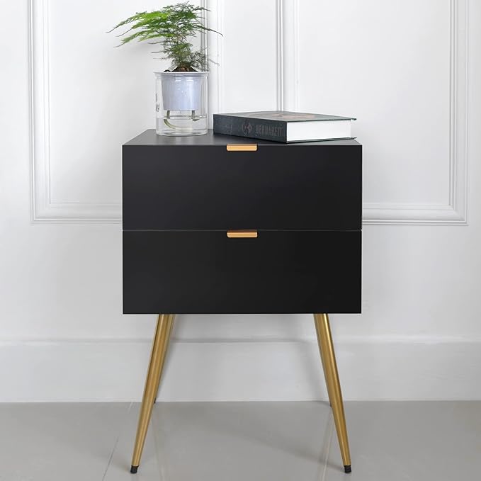 White Mid Century Modern Nightstand