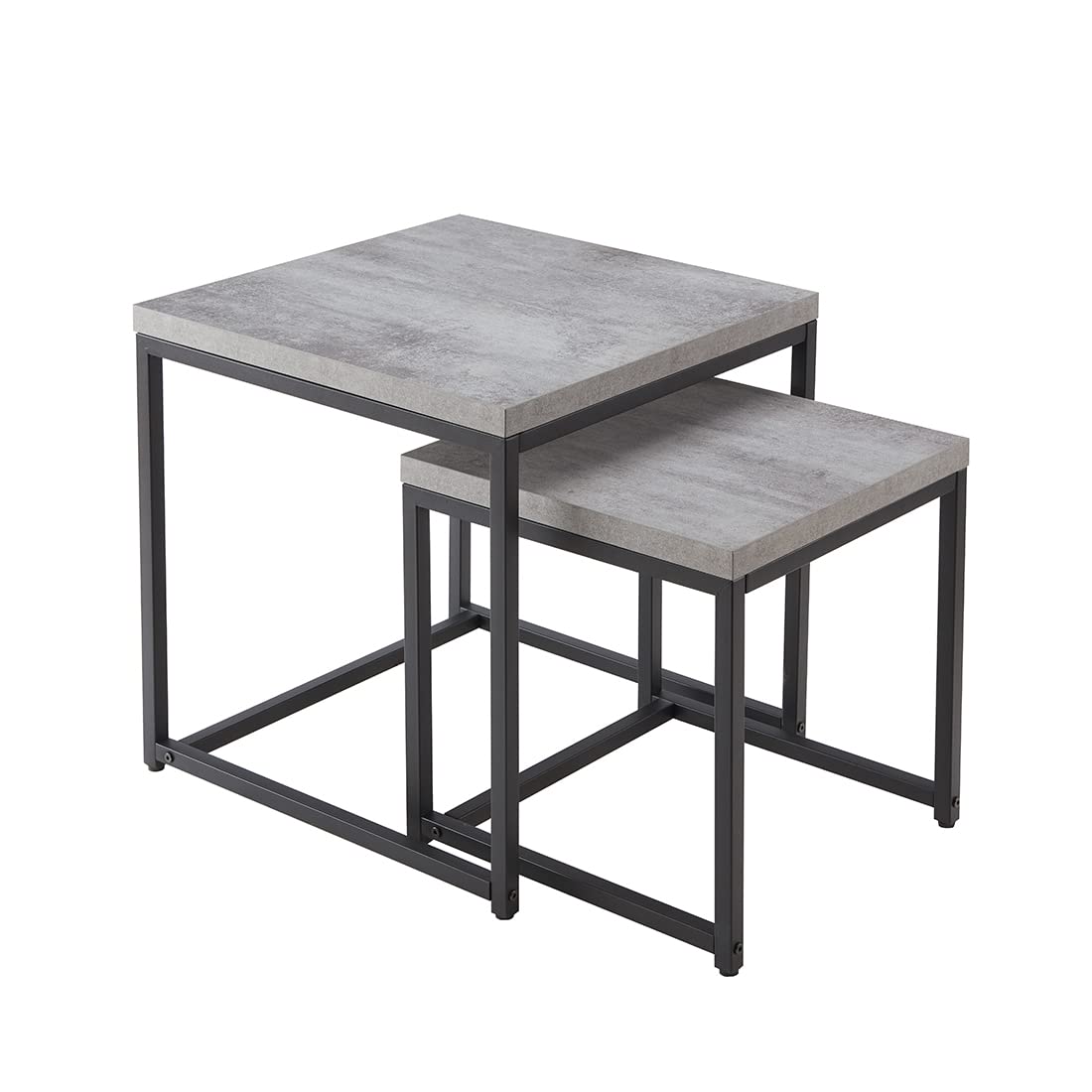 20-Inch Concrete Nesting Coffee Table | End Table | Side Table for Living Room