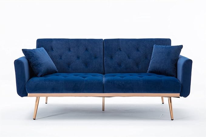 Mid-Century Modern Velvet Loveseat, Petite Accent Sofa Couch